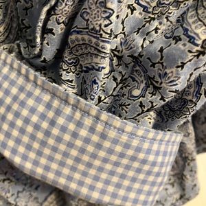 XXL women’s Chaps blouse blue paisley print